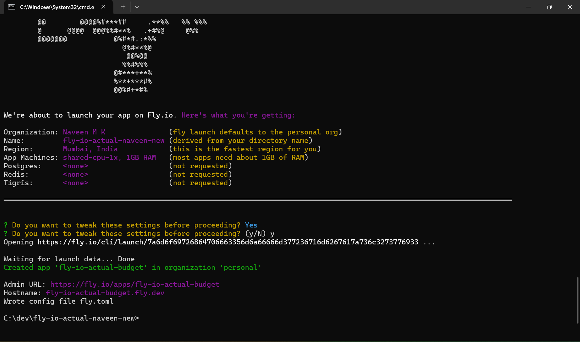 Fly Launch CLI Configuration